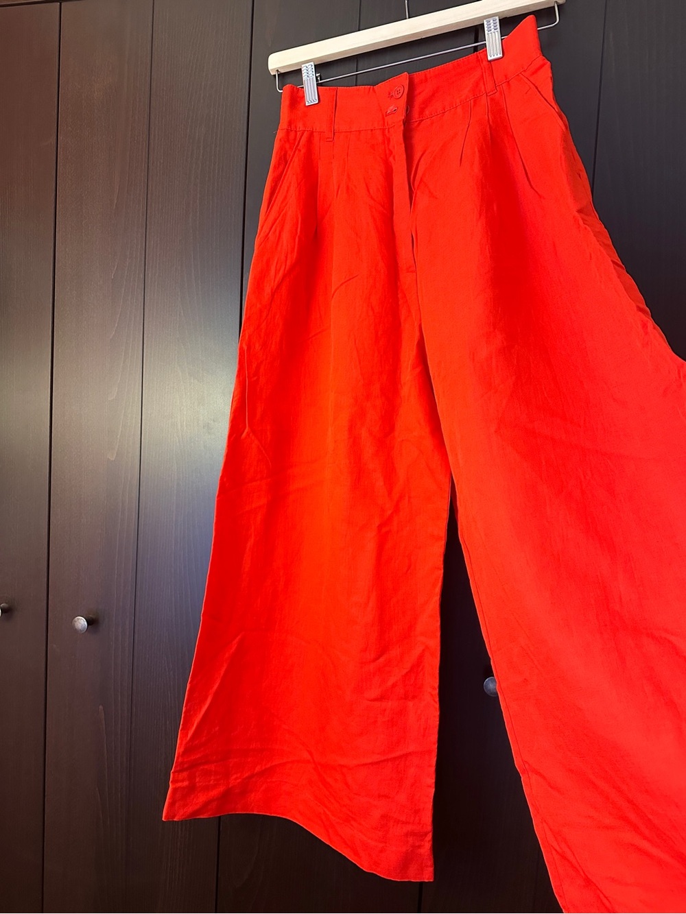 NWT H&M Red Cropped Wide Leg Pants